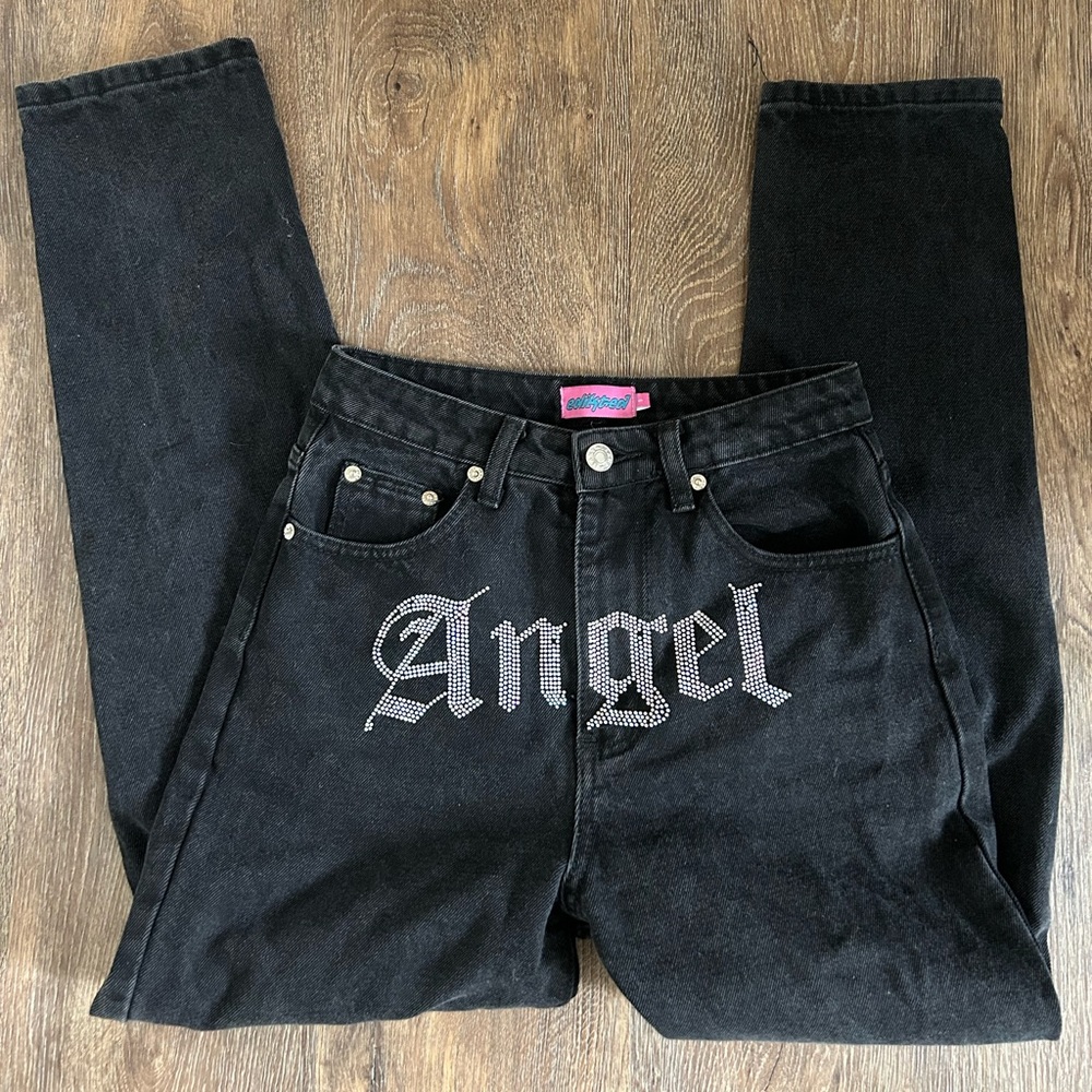 edikted angel rhinestone jeans
